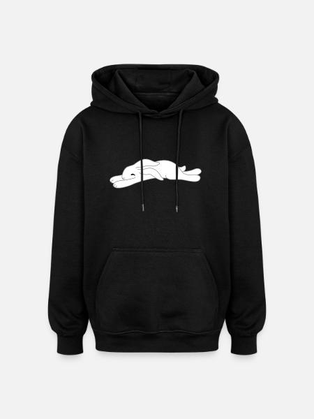 tired bunny - Oversized Unisex Hoodie - black