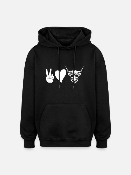 Cow Cattle Highland Cattle - Oversized Unisex Hoodie - black