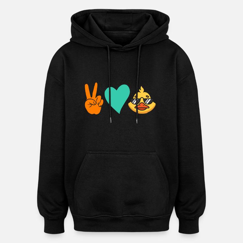 Enten - Oversized Unisex Hoodie - Schwarz