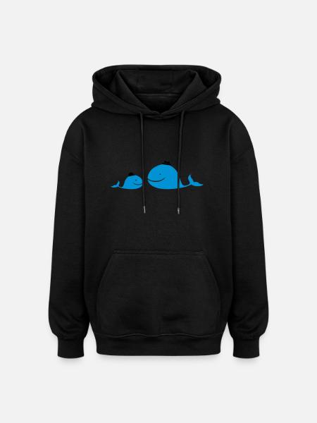 Wale gross klein - Oversized Unisex Hoodie - Schwarz