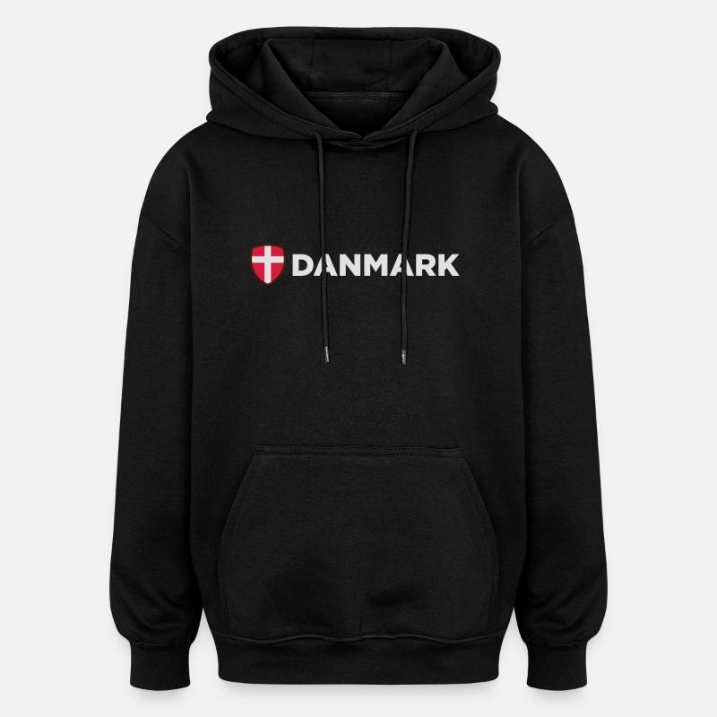 Drapeau national du Danemark - Sweat à capuche oversize unisexe - noir
