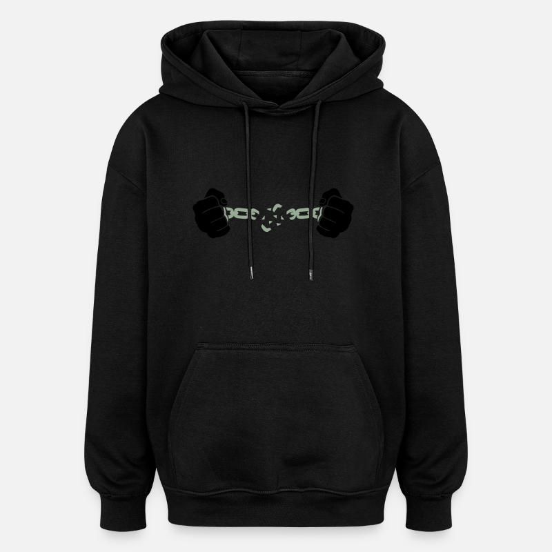 Hand Chain - Oversized Unisex Hoodie - black