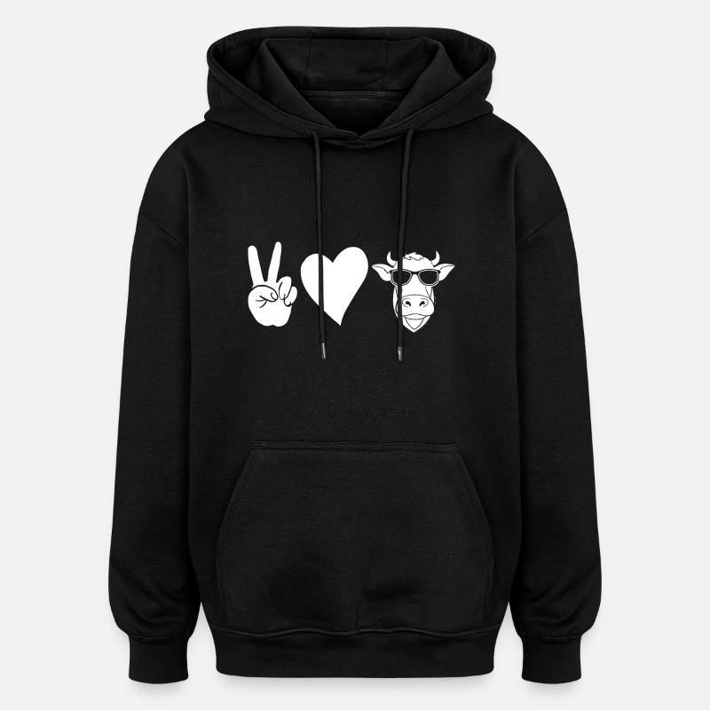 Vache Highland Bovins Vaches - Sweat à capuche oversize unisexe - noir