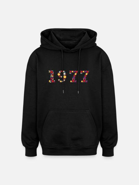 Flowers 1977 - Oversized Unisex Hoodie - Schwarz