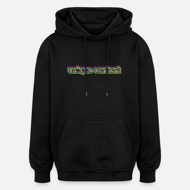 3C contenu unique - Sweat à capuche oversize unisexe - noir
