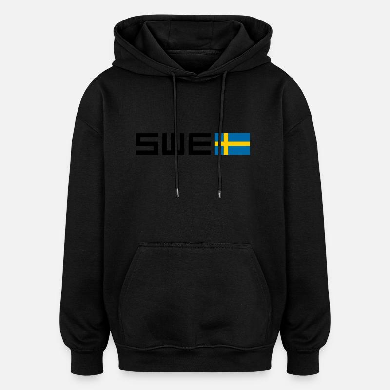 Suède - Sweat à capuche oversize unisexe - noir