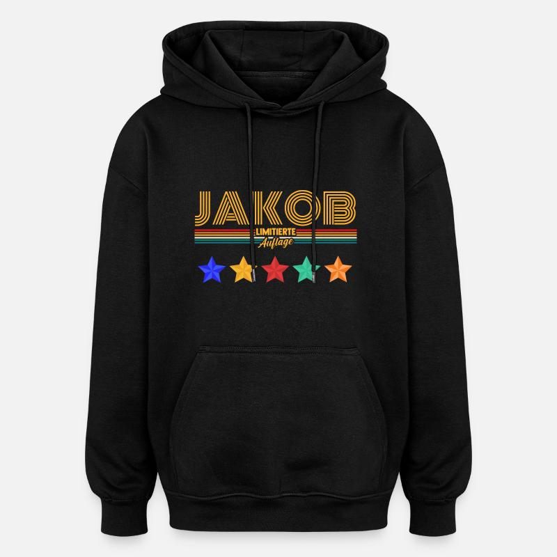 Jakob - Oversized Unisex Hoodie - Schwarz