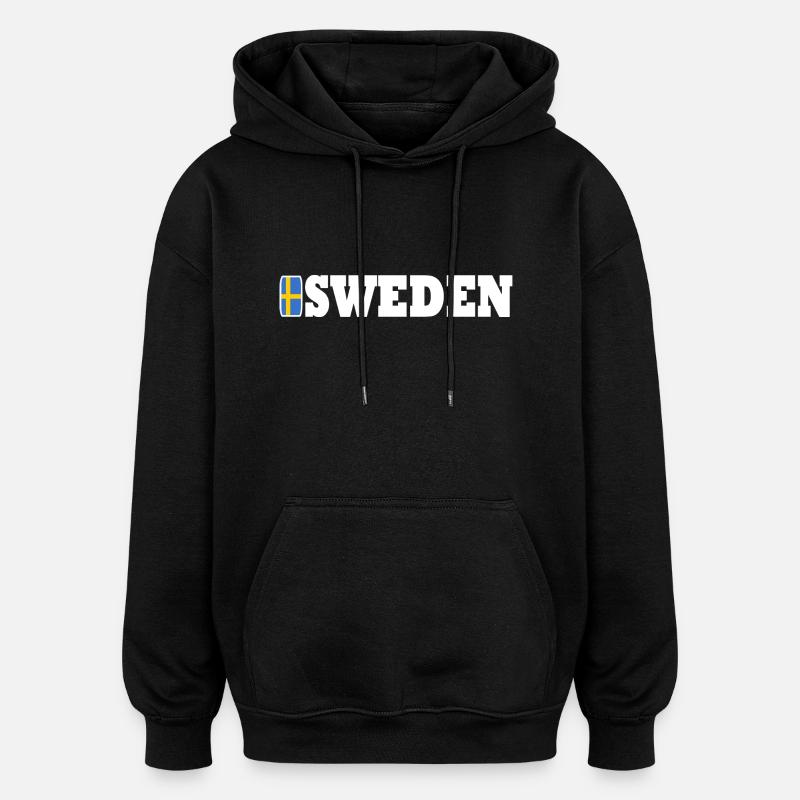 SUÈDE - Sweat à capuche oversize unisexe - noir