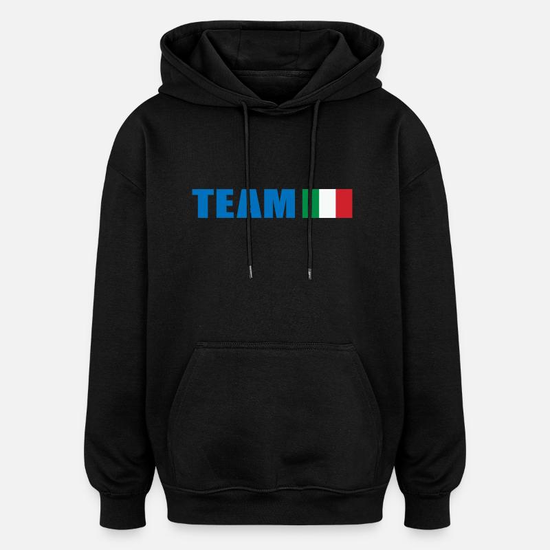 Équipe de soutien Italie - Sweat à capuche oversize unisexe - noir