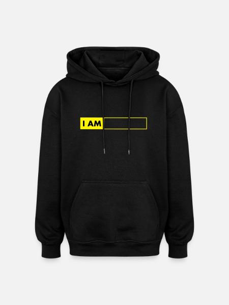 i_am__vec_2fr - Sweat à capuche oversize unisexe - noir
