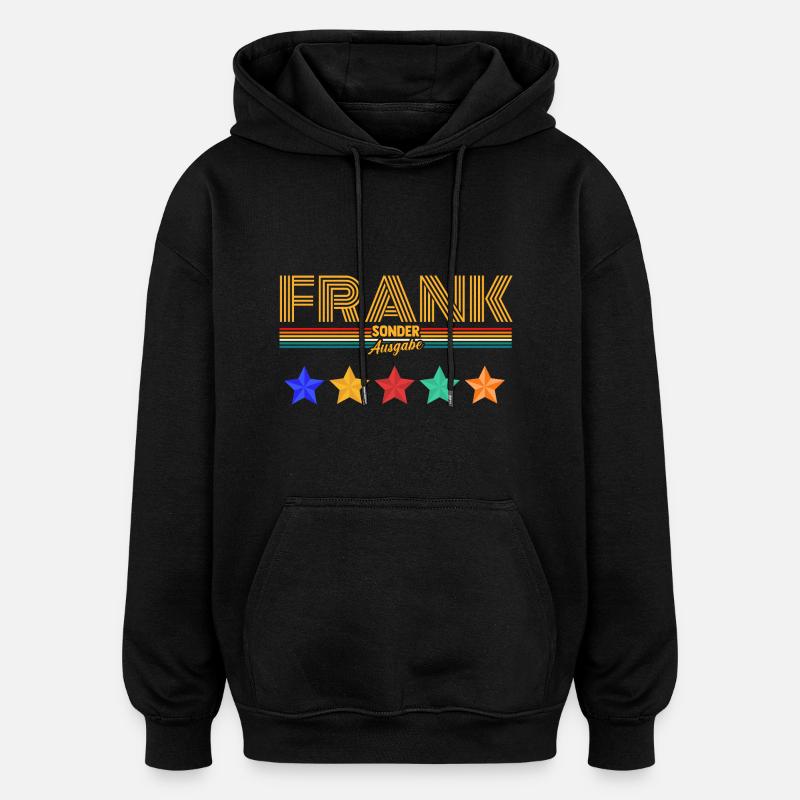Franc - Sweat à capuche oversize unisexe - noir