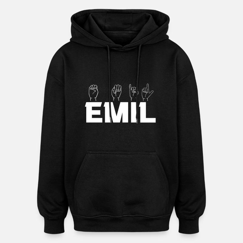 Gebärdensprache Emil - Oversized Unisex Hoodie - Schwarz