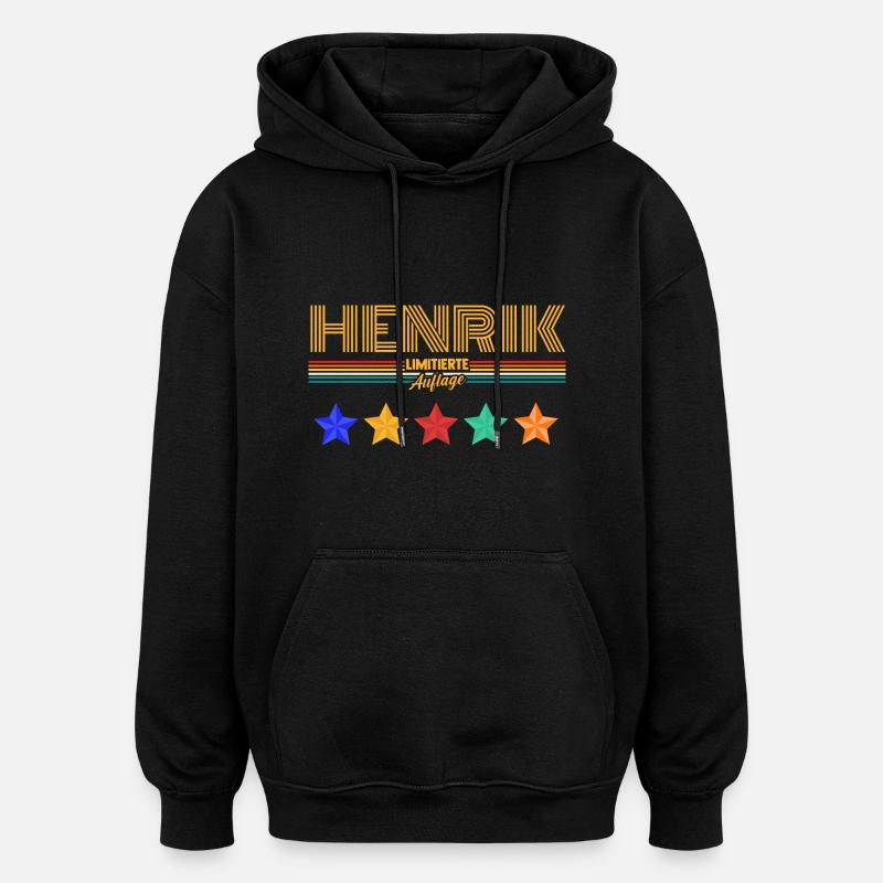 Henrik - Sweat à capuche oversize unisexe - noir