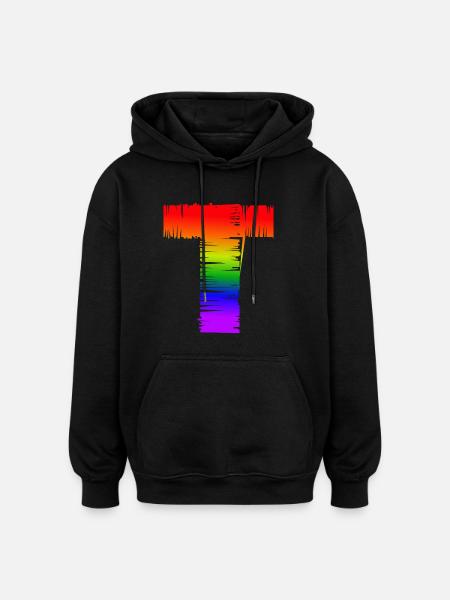 Rainbow T - Oversized Unisex Hoodie - black