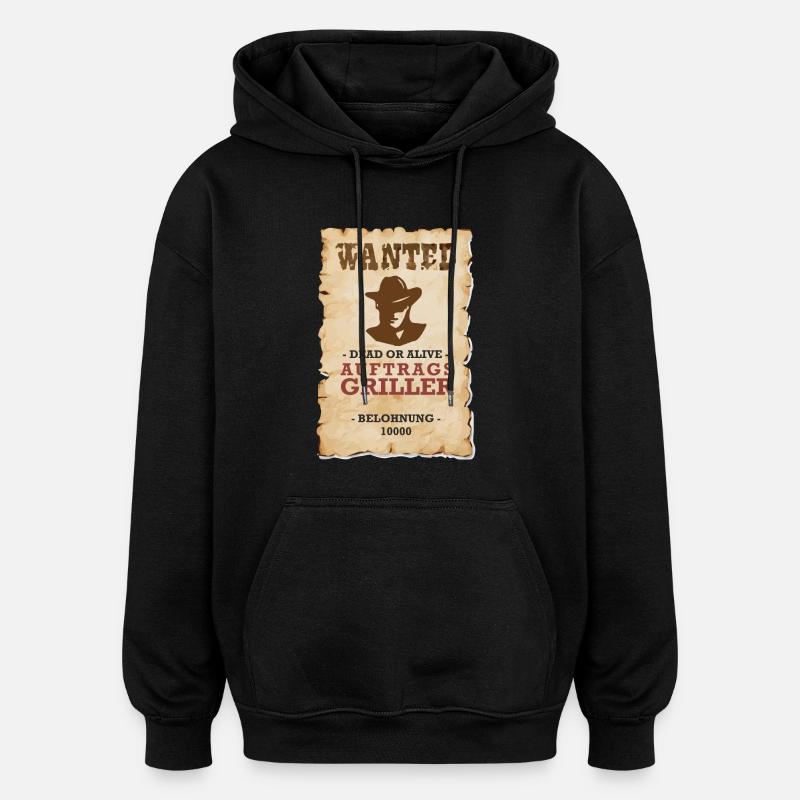 COMMANDE GRILLER Grill Drôle - Sweat à capuche oversize unisexe - noir