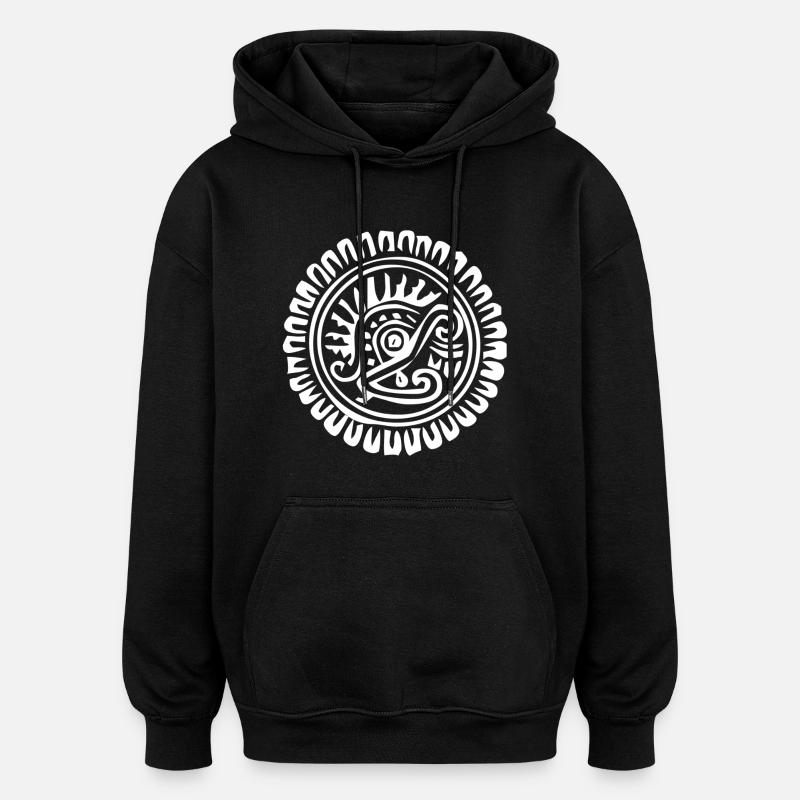 Azteke4 - Sweat à capuche oversize unisexe - noir