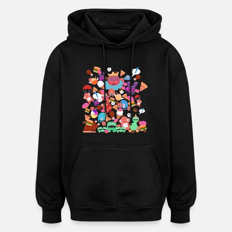 Petits monstres - Sweat à capuche oversize unisexe - noir