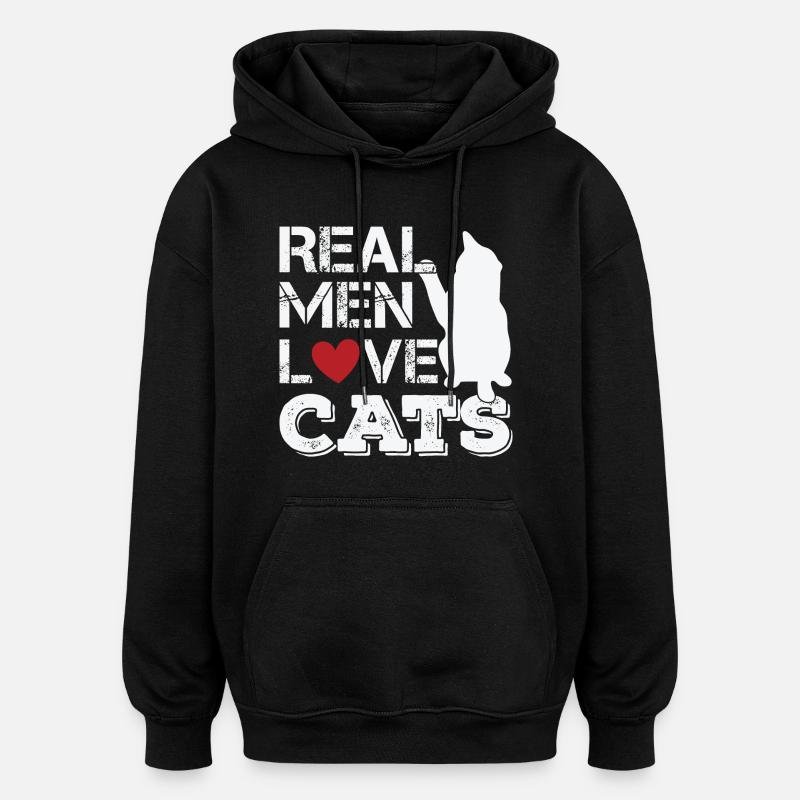 Chat drôle - Sweat à capuche oversize unisexe - noir