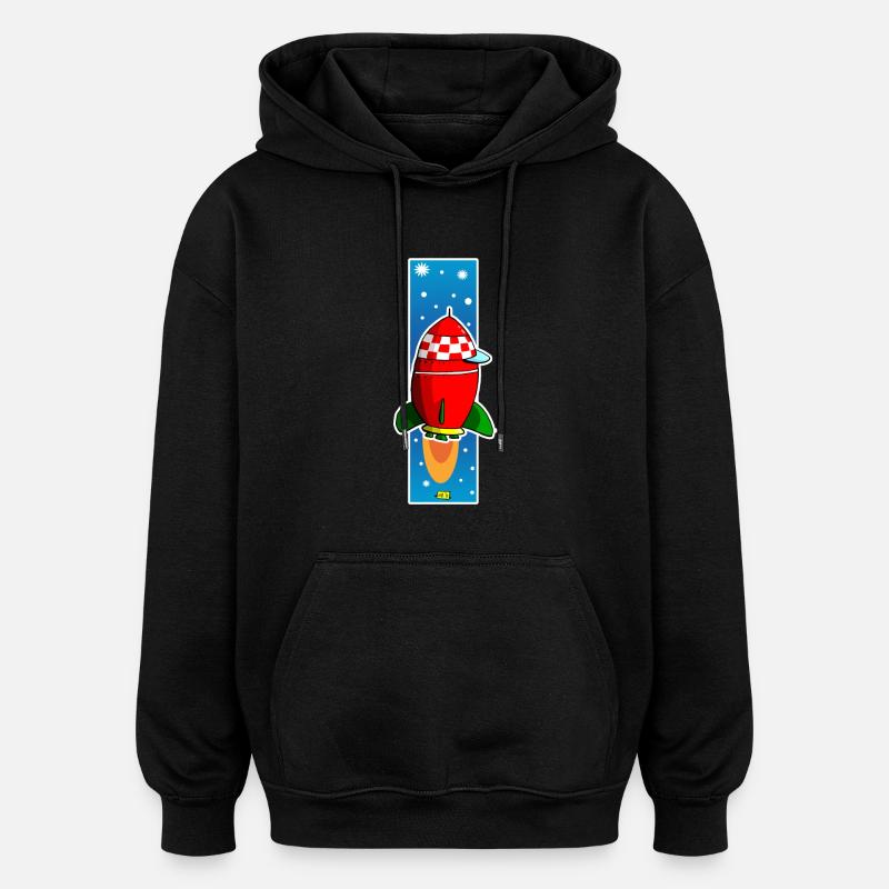 Rocket copy2 - Oversized Unisex Hoodie - black