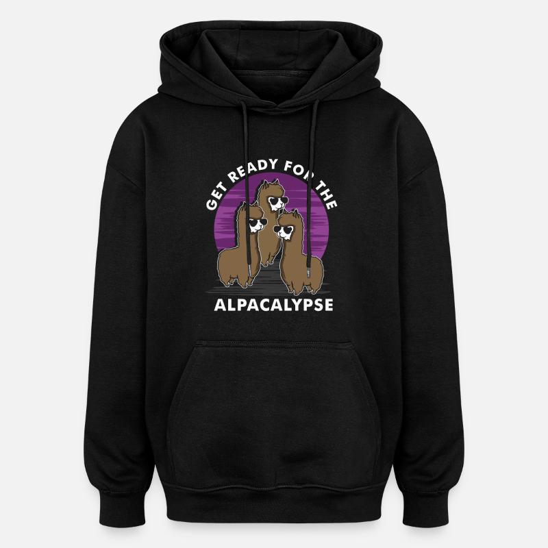 Préparez-vous pour l'alpakalypse - Sweat à capuche oversize unisexe - noir
