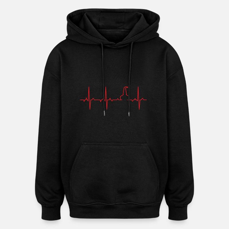 ECG Whiskey Pot Still - Sweat à capuche oversize unisexe - noir