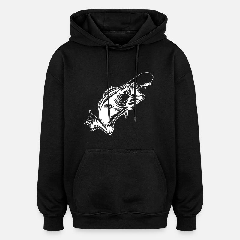 fish - Oversized Unisex Hoodie - black
