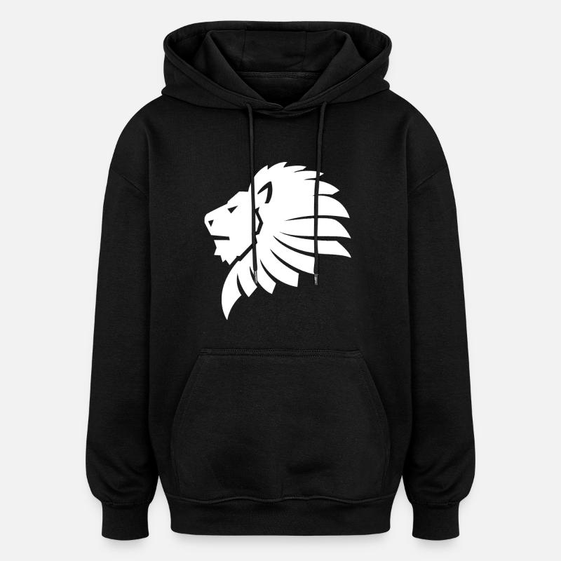 lion - Oversized Unisex Hoodie - black
