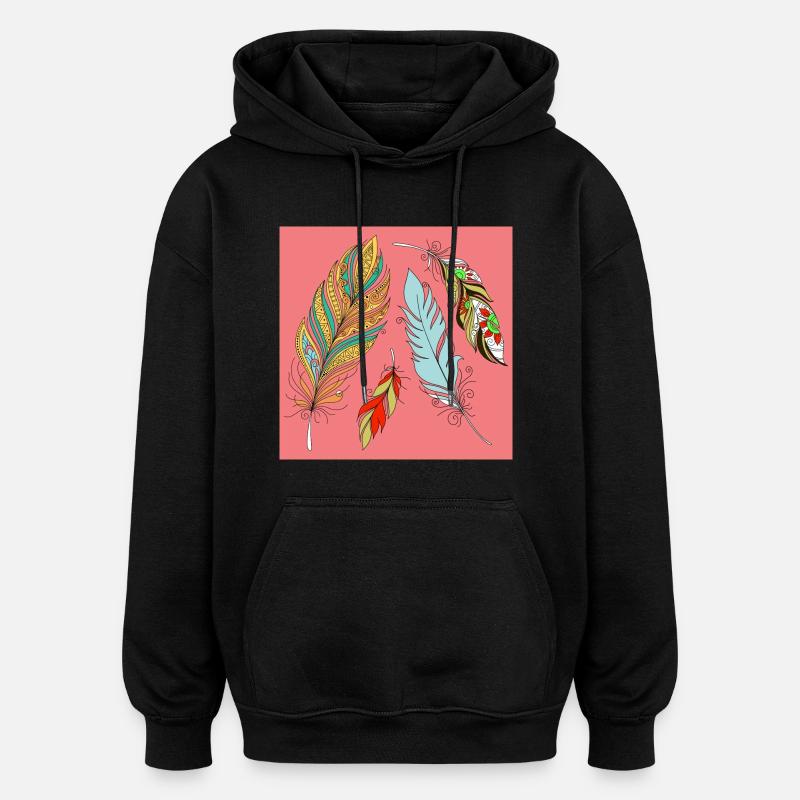 ressort - Sweat à capuche oversize unisexe - noir