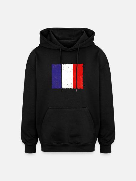 France - Oversized Unisex Hoodie - black