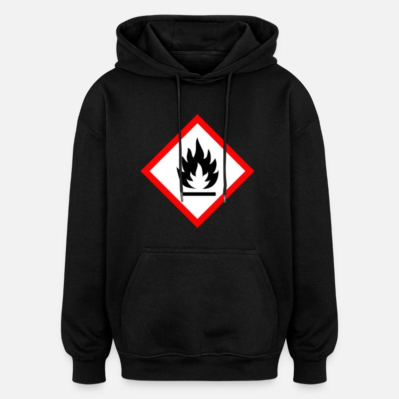 Attention inflammable - Sweat à capuche oversize unisexe - noir