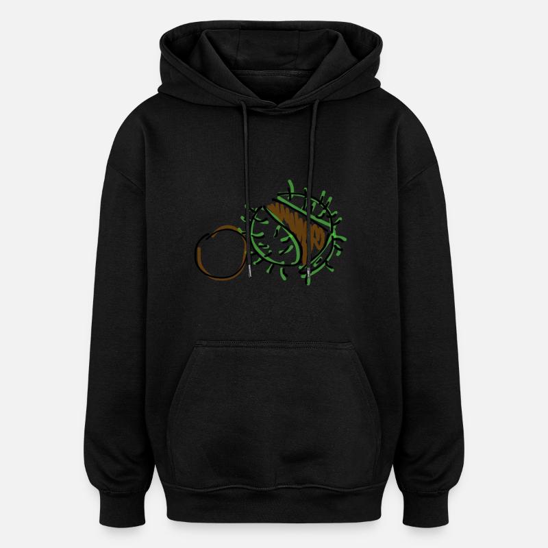 Kastanien - Oversized Unisex Hoodie - Schwarz