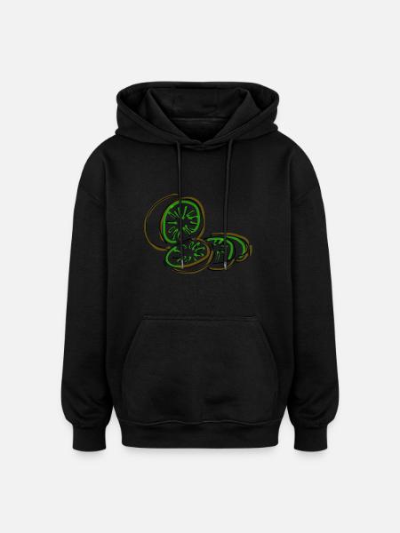 kiwi - Sweat à capuche oversize unisexe - noir
