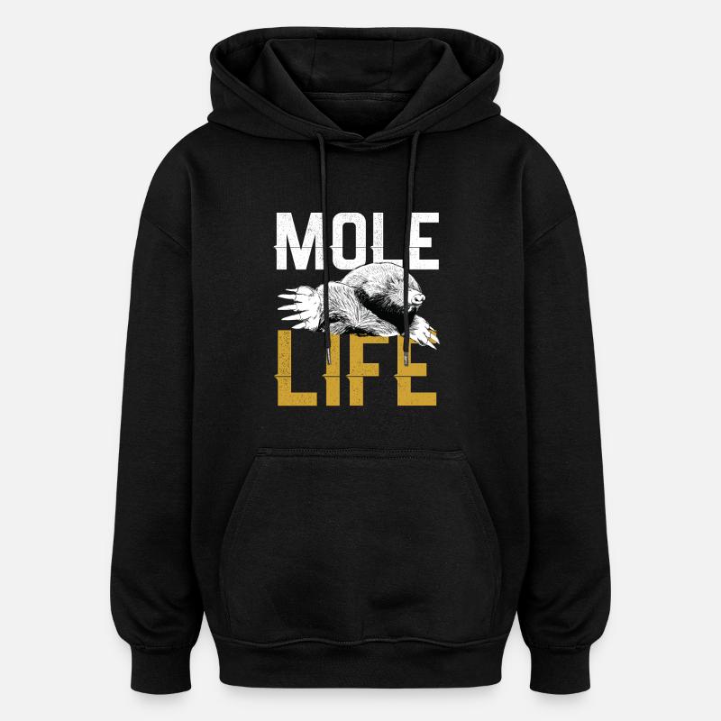 Maulwurf Leben - Oversized Unisex Hoodie - Schwarz
