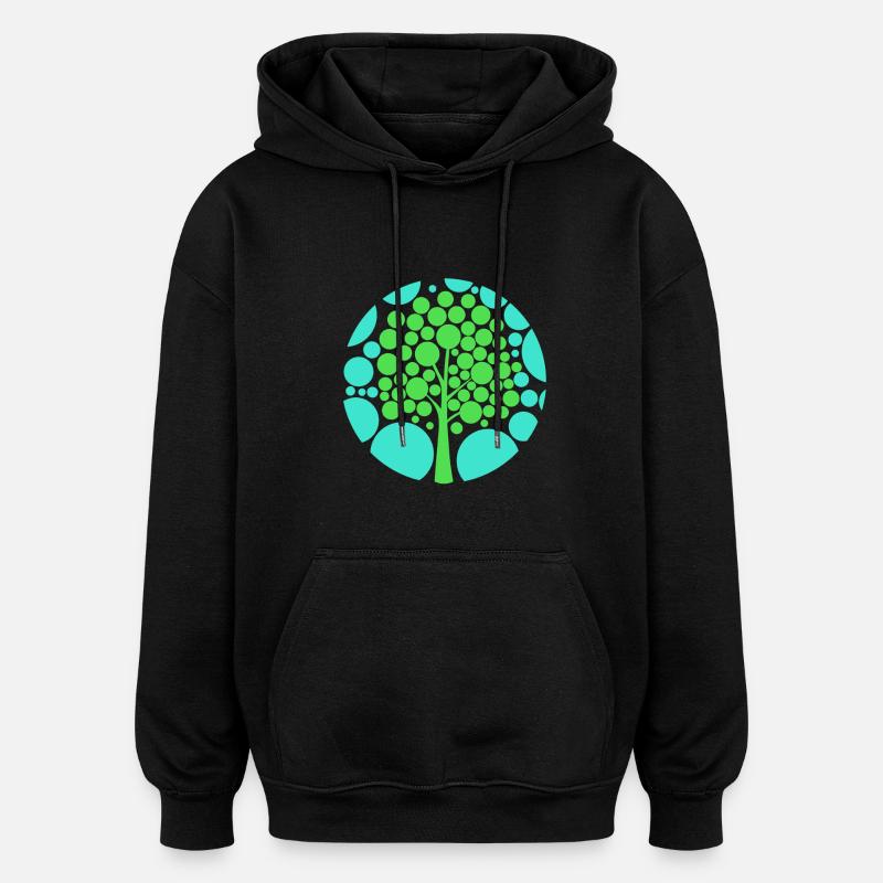 Optische Täuschung Baum - Oversized Unisex Hoodie - Schwarz