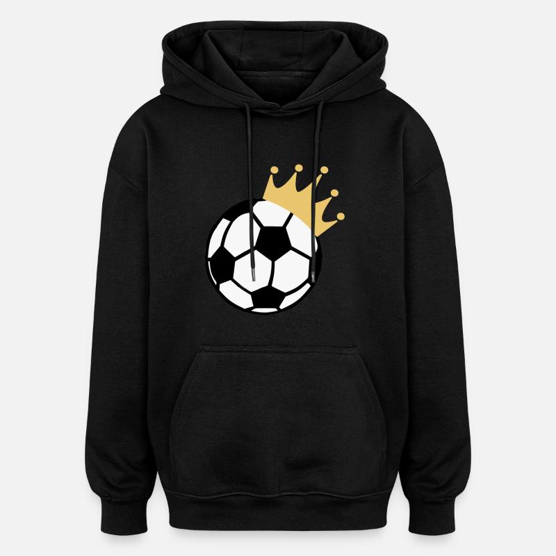 Football avec une couronne - Sweat à capuche oversize unisexe - noir