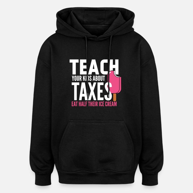 Steuern - Eiscreme - Hälfte - Beibringen - Oversized Unisex Hoodie - Schwarz