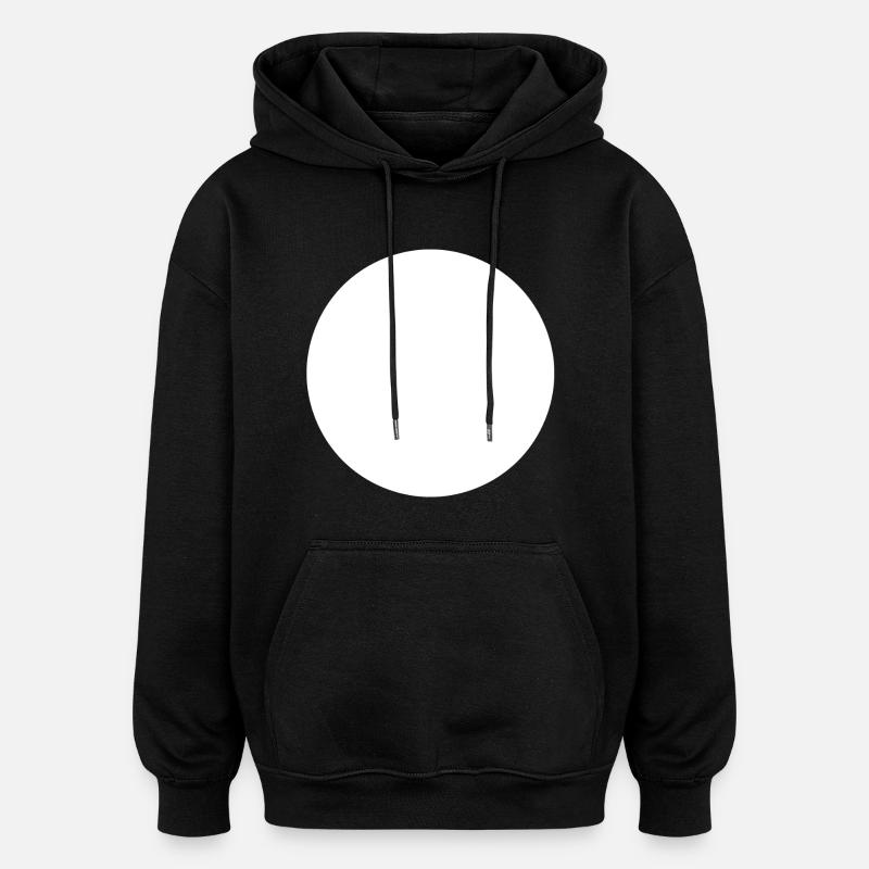 Great White Circle Minimalism - Oversized Unisex Hoodie - black