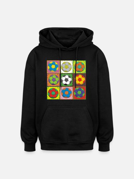 Soccer (Football) Pop Art - Oversized Unisex Hoodie - black