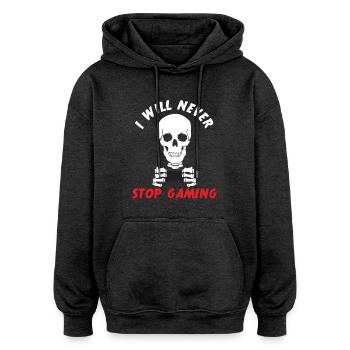 Gamer - Oversized Unisex Hoodie - charcoal grey - Front - Noah (186cm)