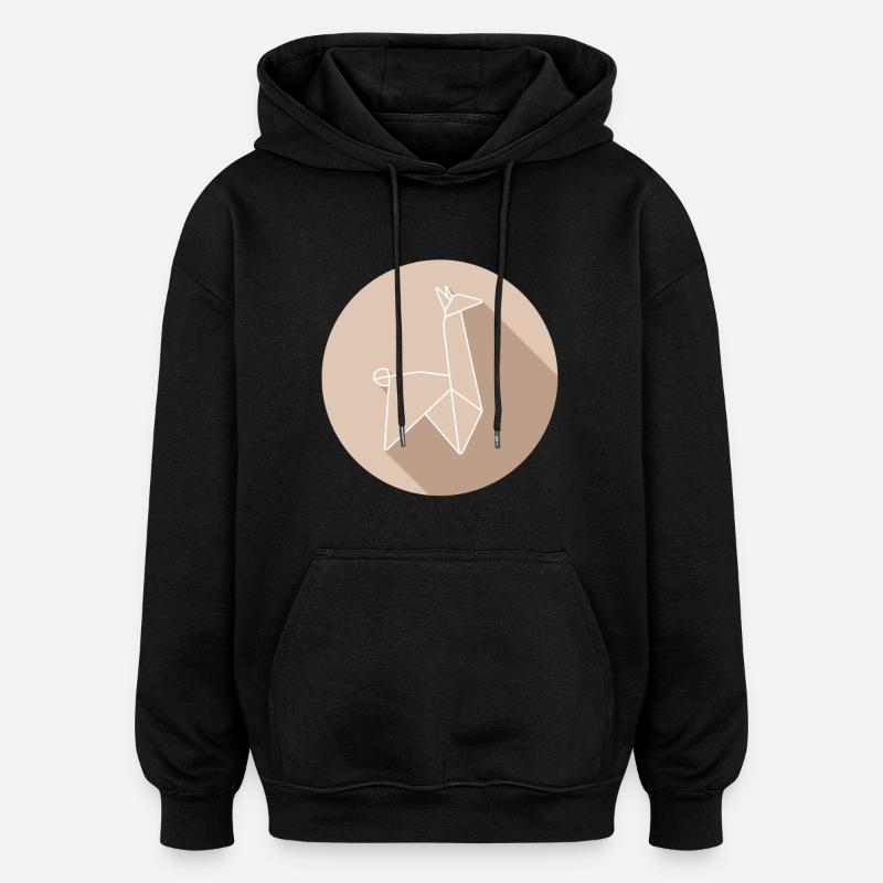 lama - Sweat à capuche oversize unisexe - noir