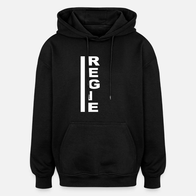 Directed vertically white - Oversized Unisex Hoodie - black