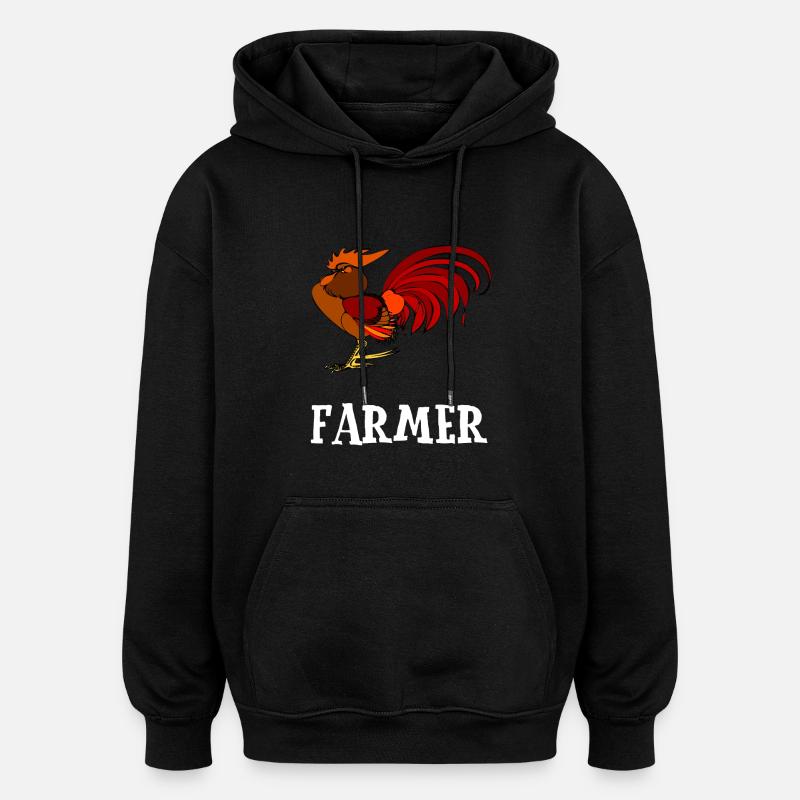 ferme - Sweat à capuche oversize unisexe - noir