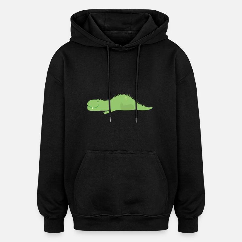 Sleeping Dinosaur - Oversized Unisex Hoodie - black