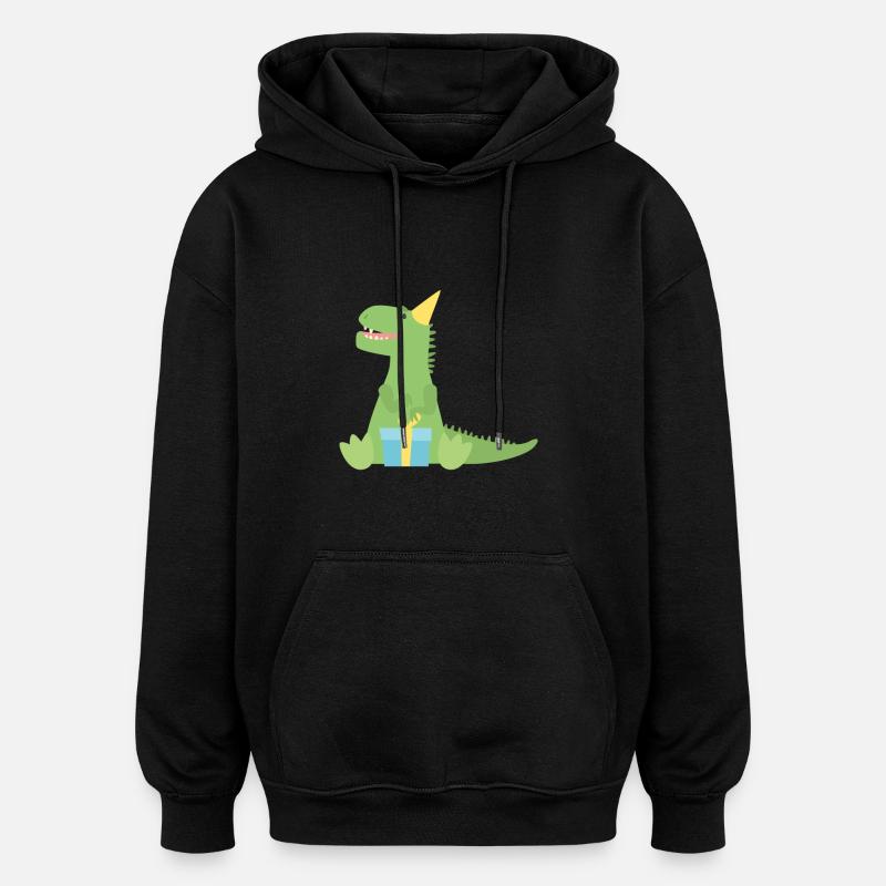 T Rex Birthday Gift - Oversized Unisex Hoodie - black