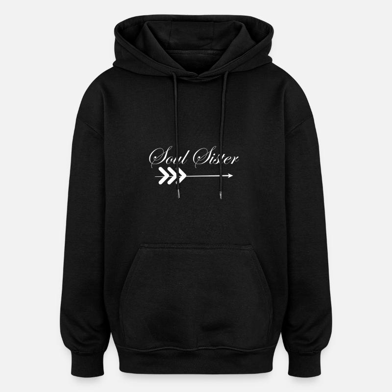 soul sister - Sweat à capuche oversize unisexe - noir