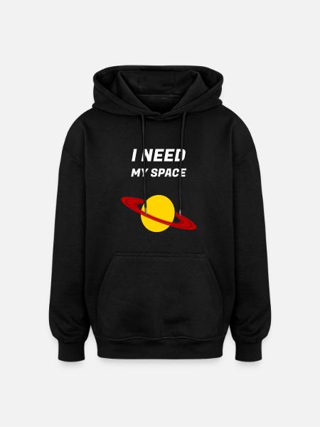 space - Oversized Unisex Hoodie - black