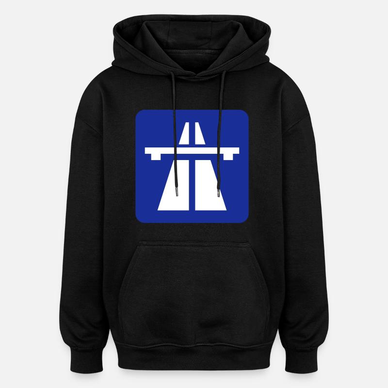 Autobahn - Oversized Unisex Hoodie - black