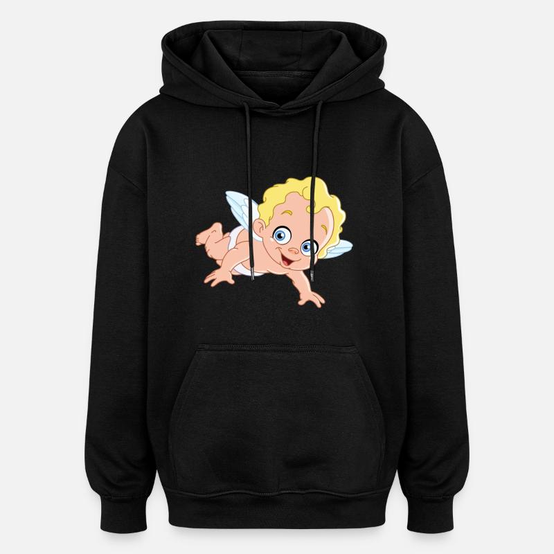 Engel - Oversized Unisex Hoodie - Schwarz