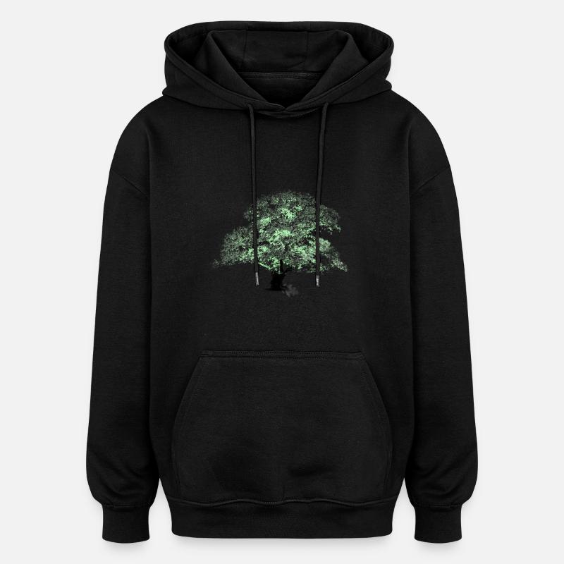 Oaktree - Oversized Unisex Hoodie - black