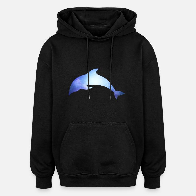 dauphin - Sweat à capuche oversize unisexe - noir